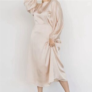 Baltic Born Balta Satin Midi Dress | Champagne